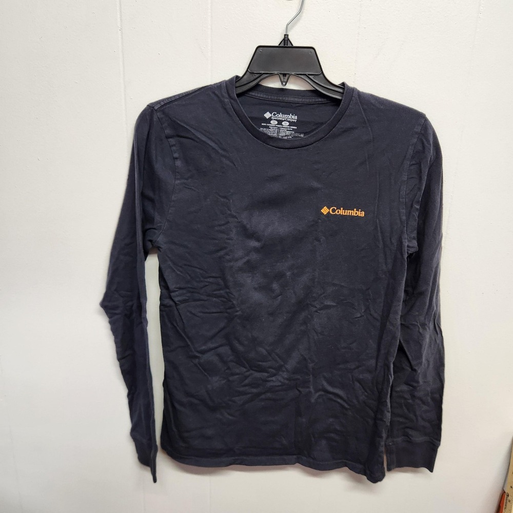 Columbia Shirt Mens Medium Navy Long Sleeve Graphic Dog The Greater Outdoors